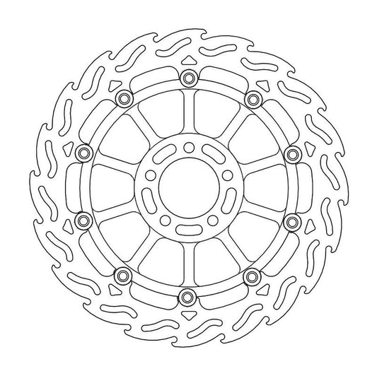Moto-Master Flame Bremseskive foran venstre Kawasaki: ZXR 750, ZZR 1100-1200,