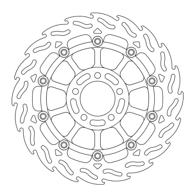 Moto-Master Flame Bremse-skive foran høyre Kawasaki: ZX-6R, ZR, ZZR, GPZ 1100