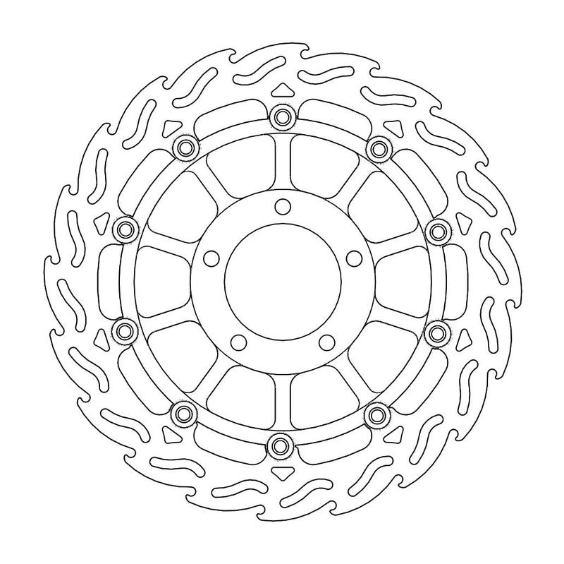 Moto-Master Flame Bremsekskive foran venstre Triumph: T1050, T955