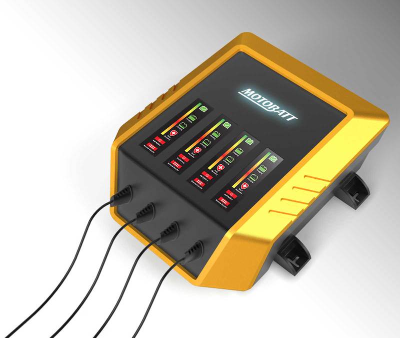 Motobatt 4-Bank 9-trinns lader 12V 2,0 Amp