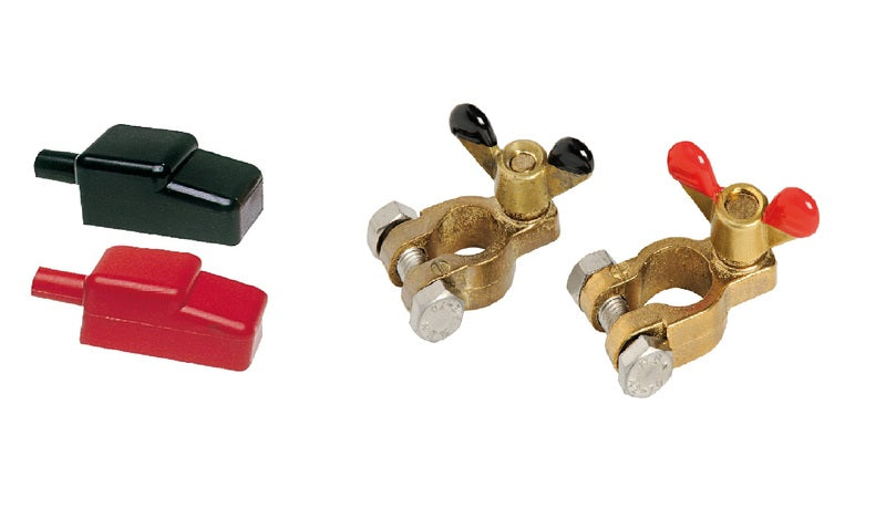 2 batteriklemmer+deksler