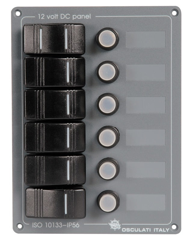 6 brytere vertikalt panel