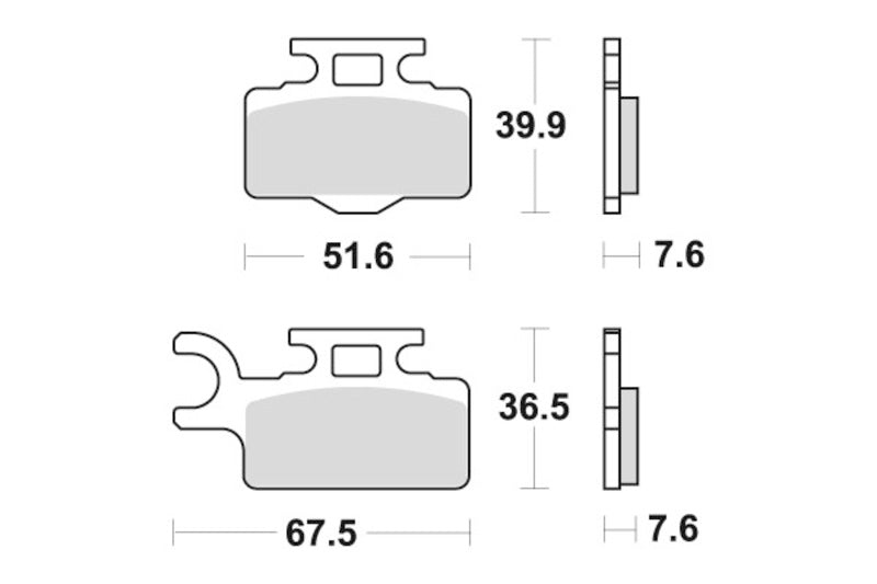 Sbs Bremseklosser Karbon Sølv