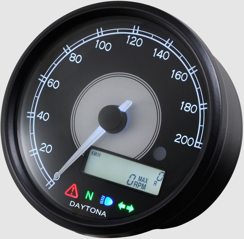 Daytona Velona 80 speedometer 0-200 KM/T, svart