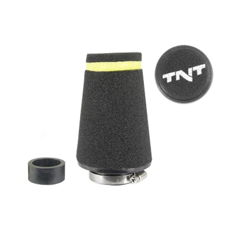 TNT Luftfilter, Speed, Svart, Tilkobling Ø 28/35mm, (Ø 70 - 48mm x l. 100mm)