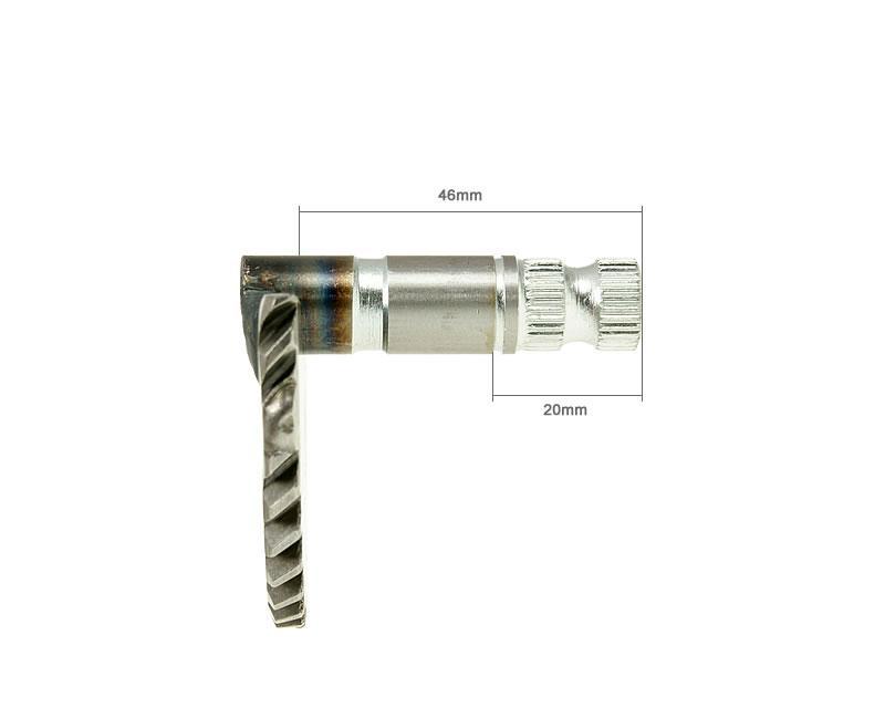 Sparkeaksel, 46mm/20mm, China-scooter 4-T 50cc / Peugeot 4-T / SYM 4-T