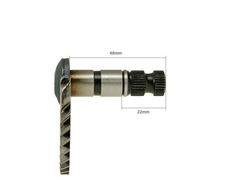 Sparkeaksel, 48mm/22mm, China-scooter 4-T 50cc / Peugeot 4-T / SYM 4-T