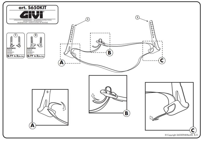 Givi sett med lange braketter for S650 Barnesete