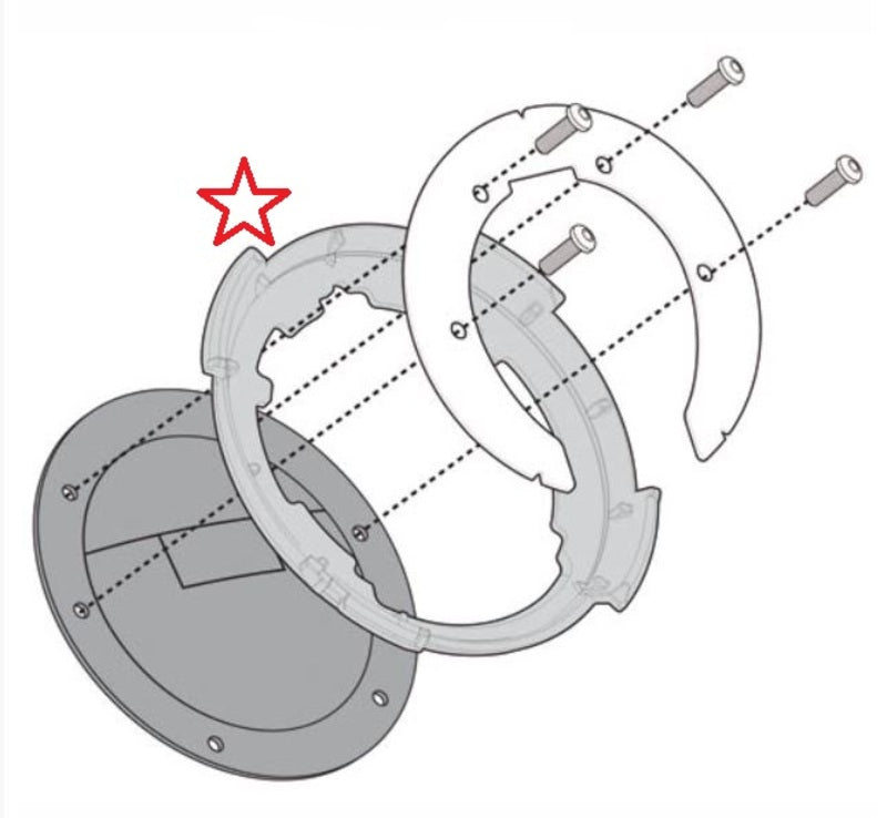 Givi Spesifikk metallflens for montering av TankLock tankvesker