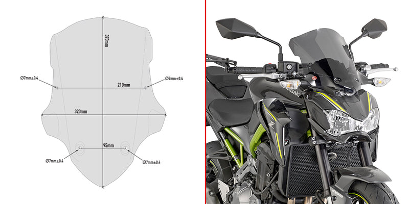 Givi Spesifikk skjerm, røkt KAW. Z900 '17
