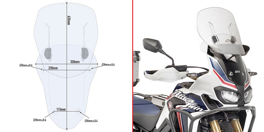 Givi Spesifikt glidende vindskjerm for Honda CRF1000L Africa Twin (16)