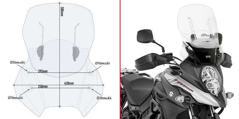 Givi Spesifikk glidende vindskjerm, Suzuki DL 650 V-Strom (17)