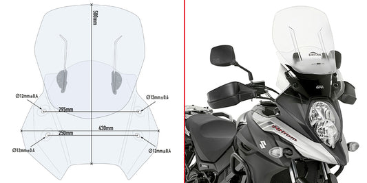 Givi Spesifikk glidende vindskjerm, Suzuki DL 650 V-Strom (17)