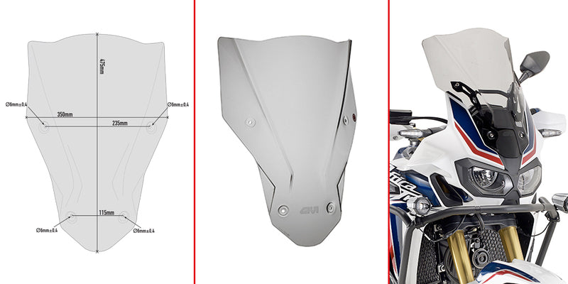 Givi Spesiell skjerm, røkt 47,5 x 35 cm (H x B) CRF1000L Africa Twin (16)