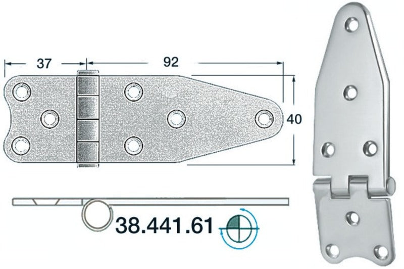 hengsel revers knute 129x40