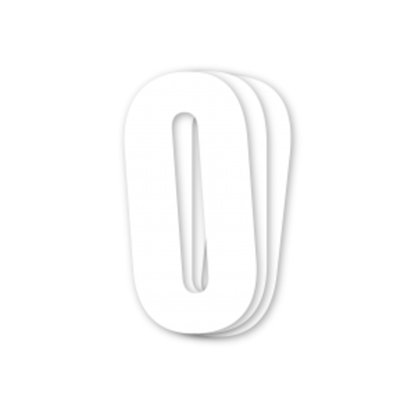 Blackbird Race Numbers White - pakke med 3 cm.13X7 #0