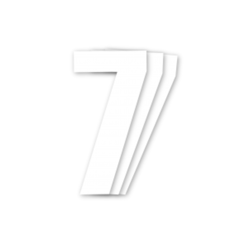Blackbird Race Numbers White - pakke med 3 cm.13X7 #7