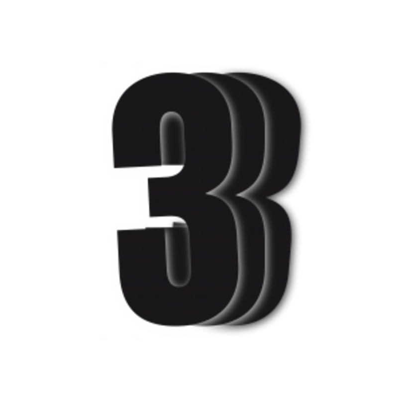 Blackbird Race Numbers Svart - pakke med 3 cm.13X7 #3