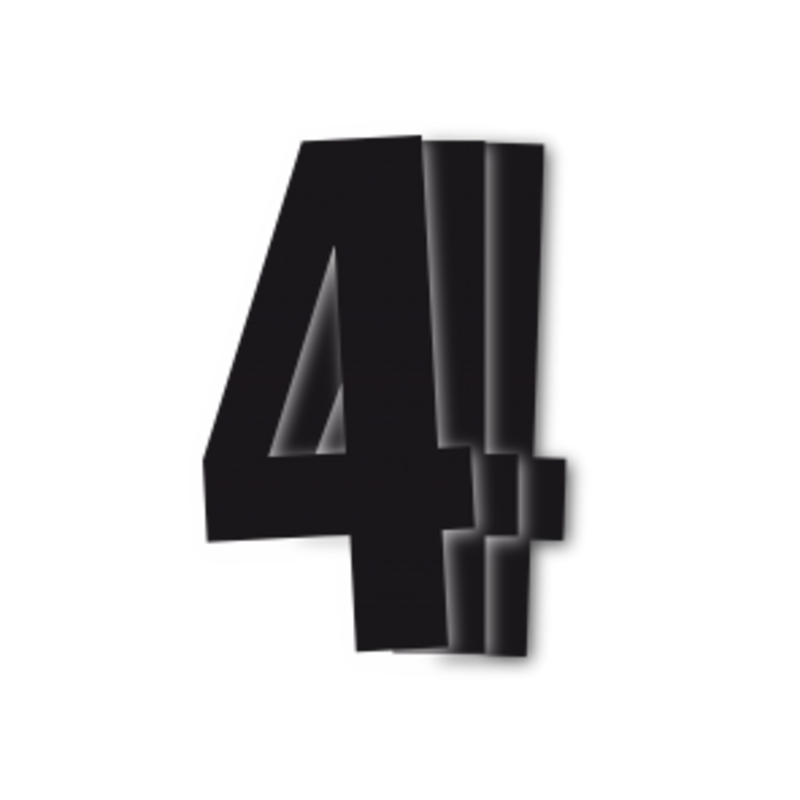 Blackbird Race Numbers Svart - pakke med 3 cm.13X7 #4