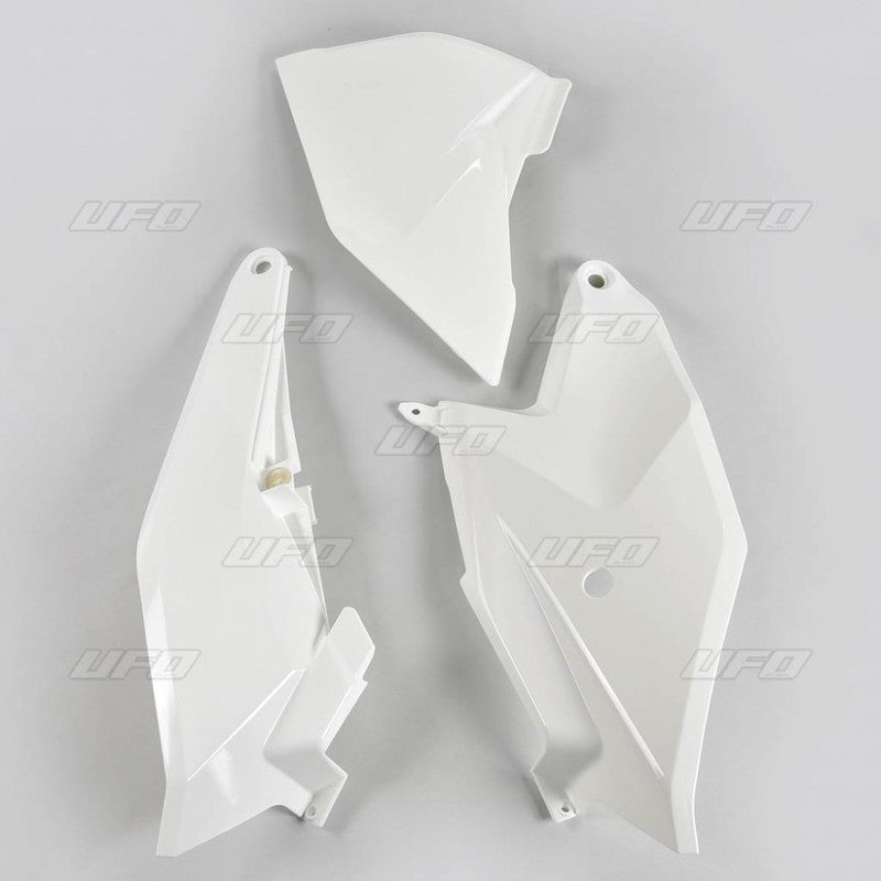 UFO Side number plates + left airbox cover KTM SX85 18-24 White 047