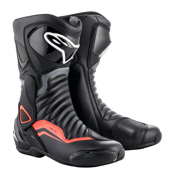 Alpinestars Boots SMX-6 v2 Svart/Grå/Rød fluo 42