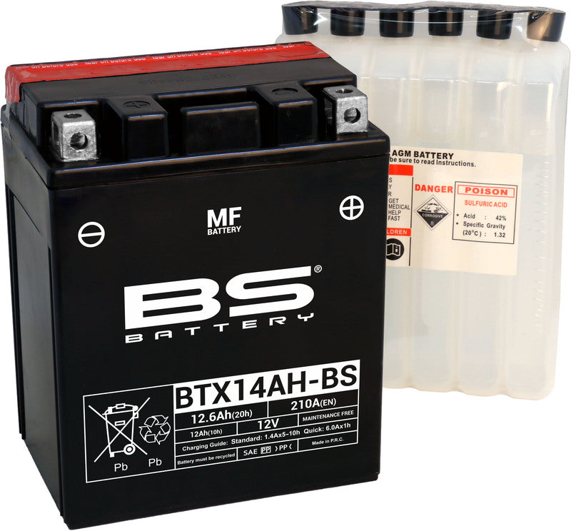 BS Batteri BTX14AH-BS MF (cp) Vedlikeholdsfri