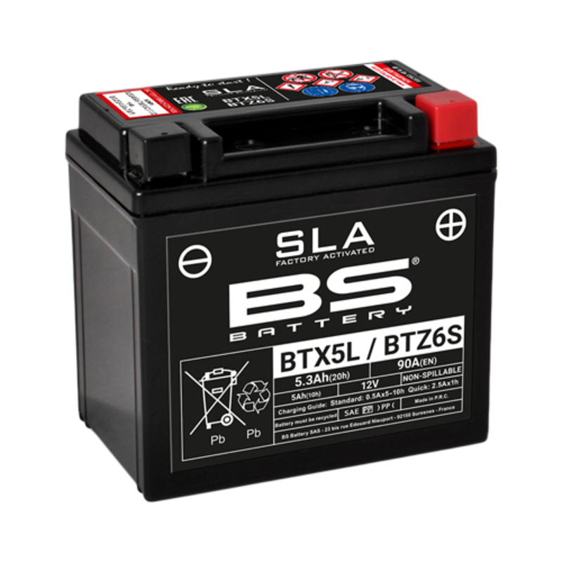 BS Battery BTX5L/BTZ6S (FA) SLA - Forseglet og aktivert
