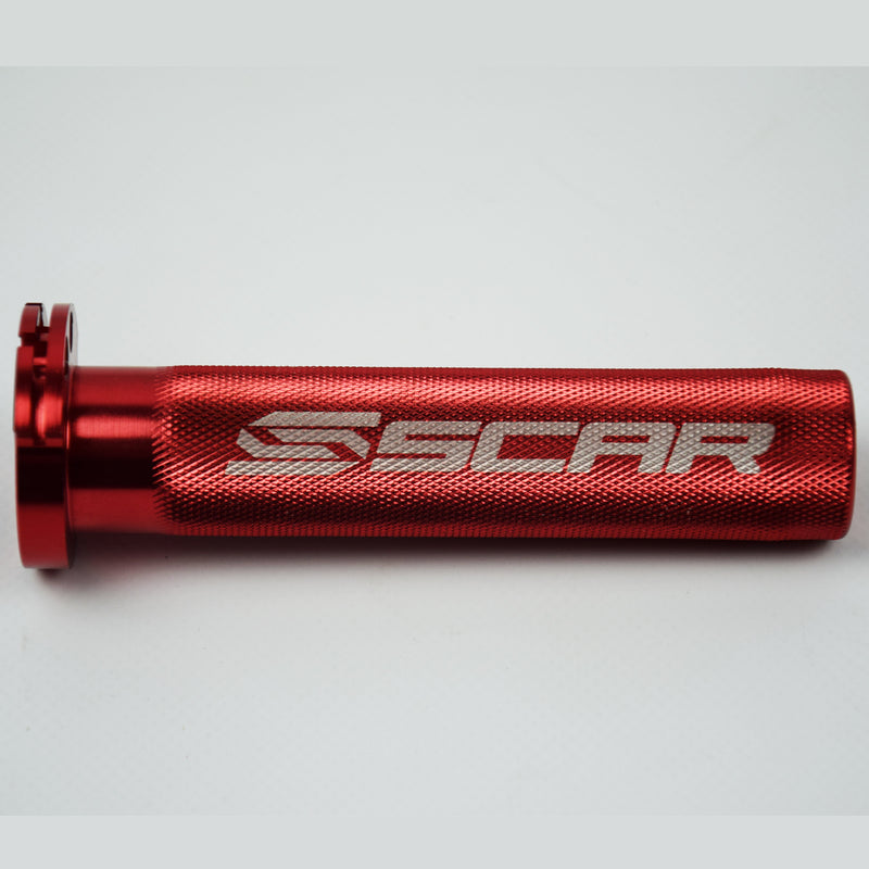 Scar Aluminum Gassrør + Lager - Kawasaki/Suzuki/Yamaha - Rød farge