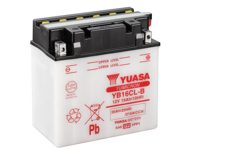 Yuasa Batteri, YB16CL-B (cp) med syrepakke (2)