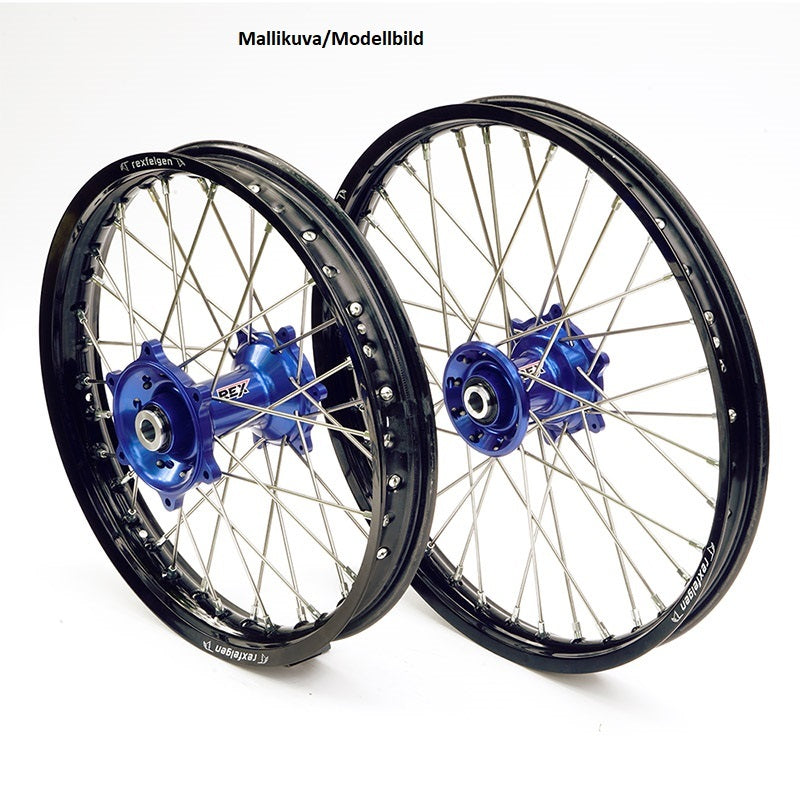 REX WHEELS 19-1,85 YZ125 99-.. BLACK RIM/BLUE HUB 22MM