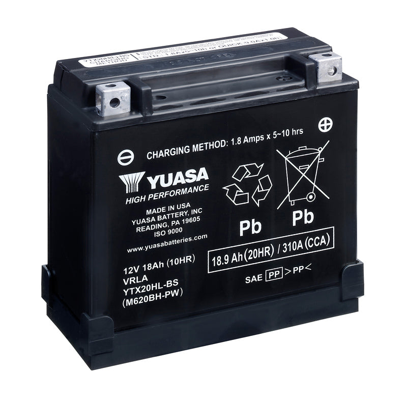 Yuasa Batteri, YTX20HL-BS-PW (cp) med syrepakke