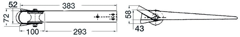 393x52 mm S.S. stevn rull