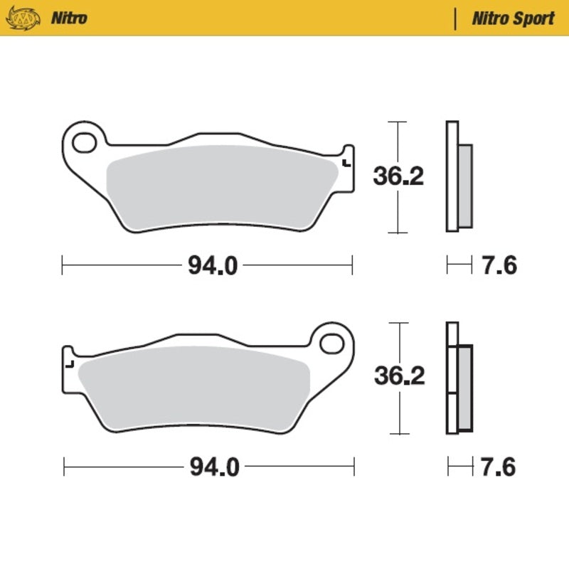Moto-Master Nitro Racing Bremseklosser KTM: 125-200-250-300-350-360-380-440-500, Al