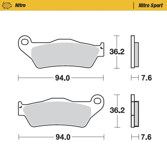 Moto-Master Nitro Racing Bremseklosser KTM: 125-200-250-300-350-360-380-440-500, Al