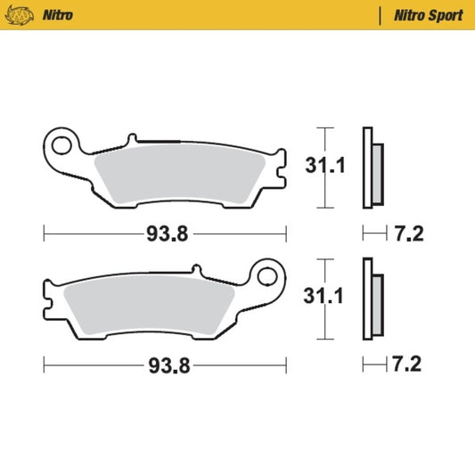 Moto-Master Nitro Racing Bremseklosser Yamaha YZ250F foran