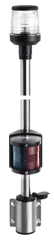 Veggmontert svart kombinert lysmast 100 cm