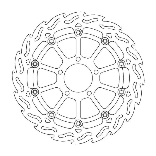 Moto-Master Flame Bremseplate venstre foran Suzuki: GSX-R 600-750-1000-1300,