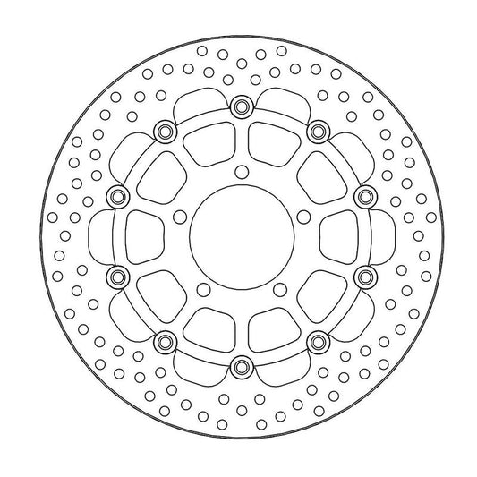 Moto-Master Halo Bremseplate foran Kawasaki: ZX-10R Ninja/ABS, GTR1400/ABS, ZZR140