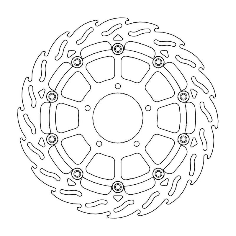 Moto-Master Flame Bremseplate venstre foran MV Agusta: F3, Brutale 675, Brutale 800,