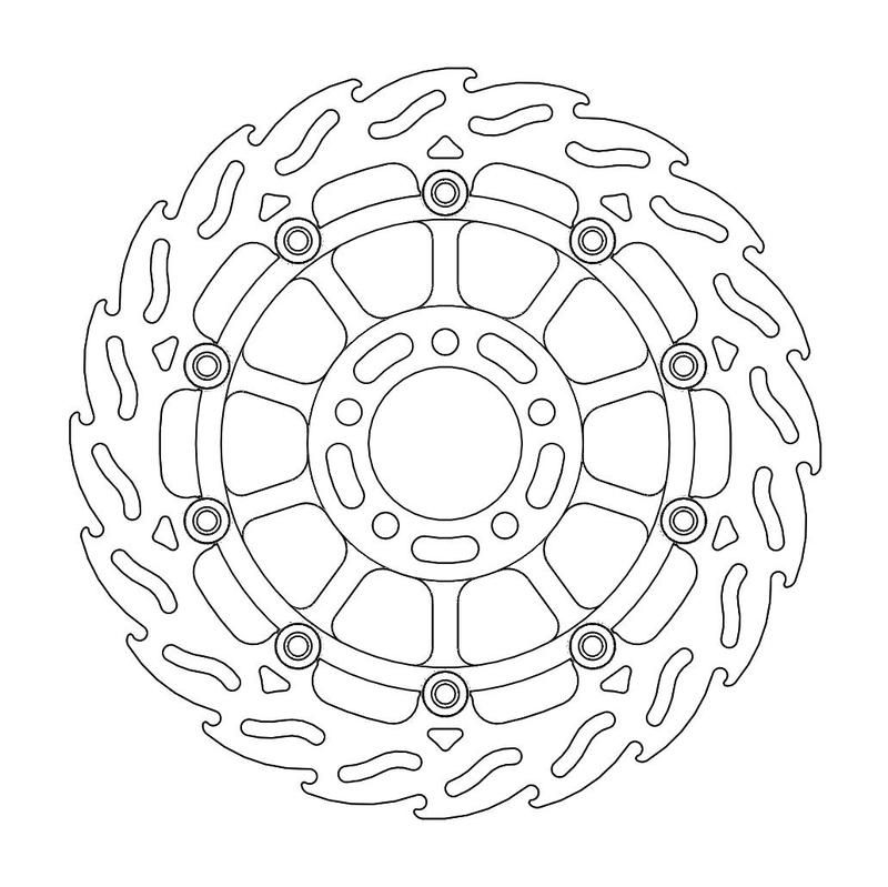 Moto-Master Flame Bremseskive foran venstre Kawasaki: ZX-6R, ZR, ZZR, GPZ 1100,