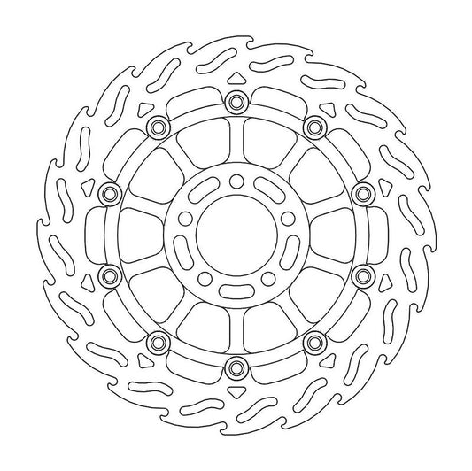 Moto-Master Flame Bremseskive foran venstre Kawasaki: ZX-6R, ZR, ZZR, GPZ 1100,