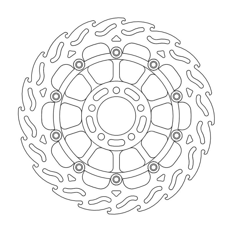 Moto-Master Flame Bremse-skive foran venstre Kawasaki: ZXR 400-750, ZRX 1100-1200