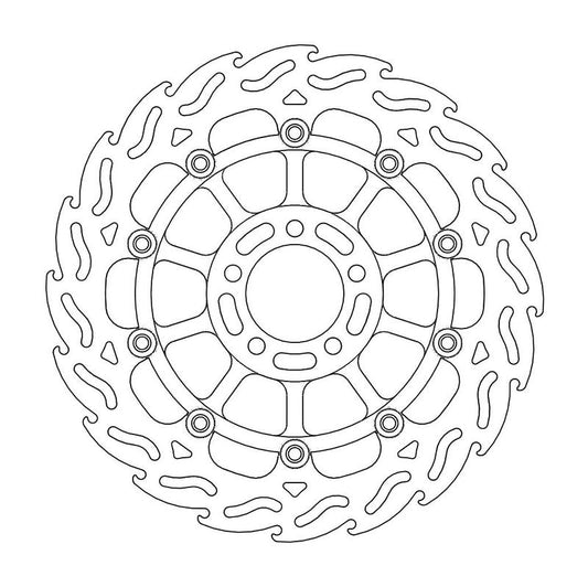 Moto-Master Flame Bremse-skive foran venstre Kawasaki: ZXR 400-750, ZRX 1100-1200