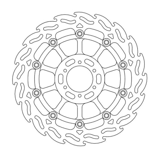 Moto-Master Flame Bremse-skive foran høyre Honda: CBR 400F-600F-900RR, VFR 400-