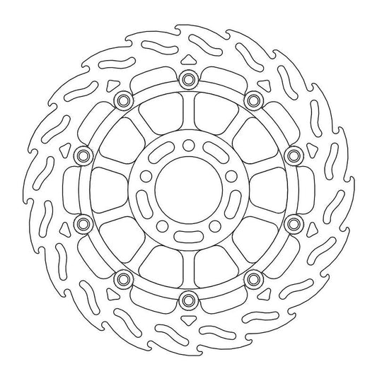 Moto-Master Flame Bremse-skive foran høyre Kawasaki: ZX-6R, ZR, ZZR, GPZ 1100