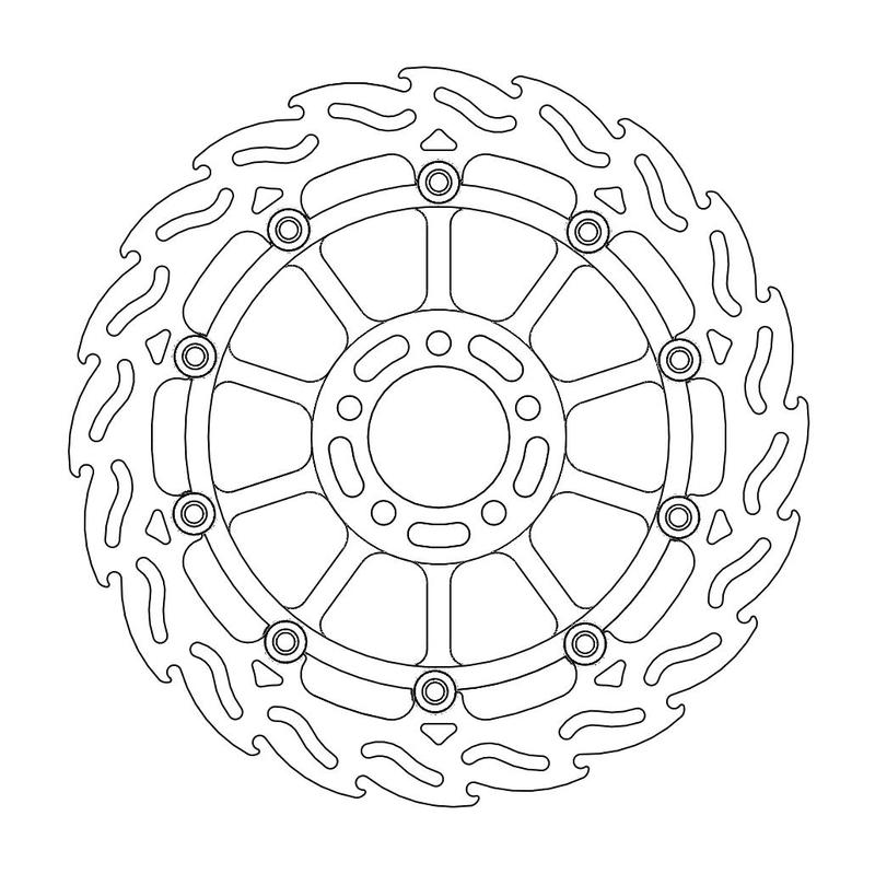 Moto-Master Flame Bremse-skive foran høyre Kawasaki: ZXR 750, ZZR 1100-1200, ZX-