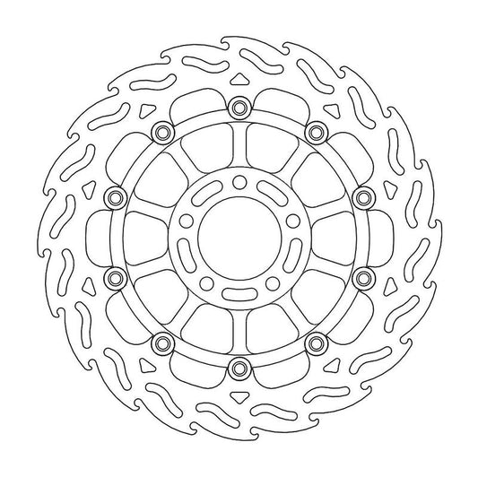 Moto-Master Flame Bremse Skive foran høyre Suzuki: GS 250-400-500-1200, GSF 1200