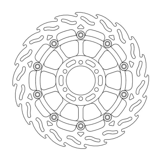 Moto-Master Flame Bremse Skive foran høyre Yamaha: FZ(R) 600, TDM 850, R1-Z 250,