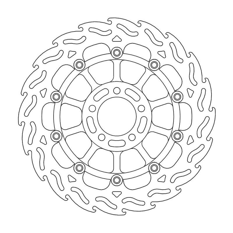 Moto-Master Flame Bremse Skive foran høyre Kawasaki: ZXR 400-750, ZRX 1100-1200,