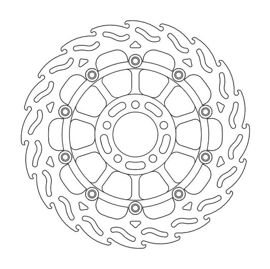 Moto-Master Flame Bremse Skive foran høyre Kawasaki: ZXR 400-750, ZRX 1100-1200,